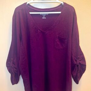 Roaman's Women's Plus Size Boyfriend Textured Tunic 3X-30/32